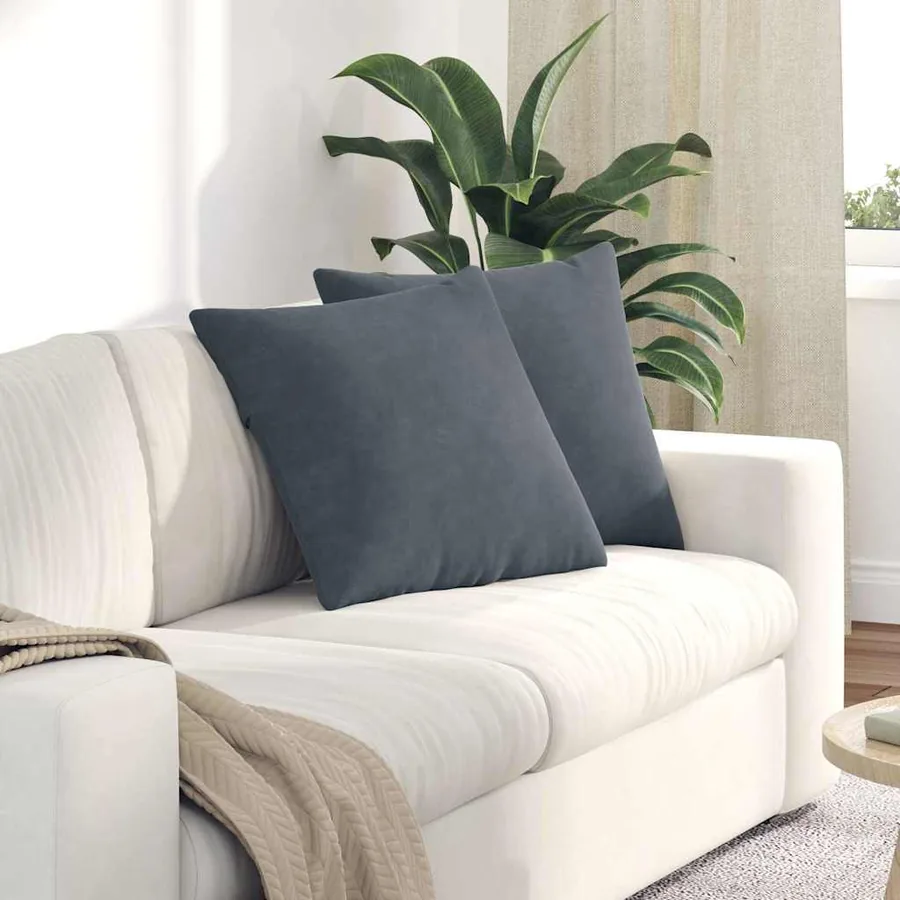 Coussins de canapé 2 pcs Gris foncé 50 x 50 cm
