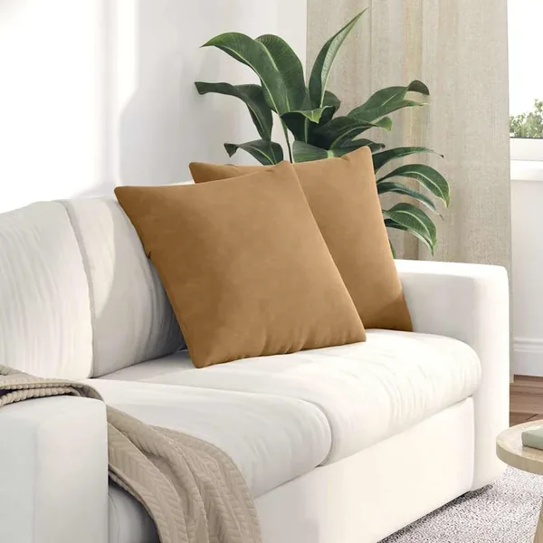 Coussins de canapé 2 pcs Marron 50 x 50 cm