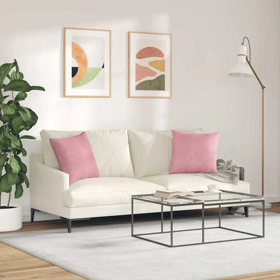 Coussins de canapé 2 pcs Rose 45 x 45 cm - 4