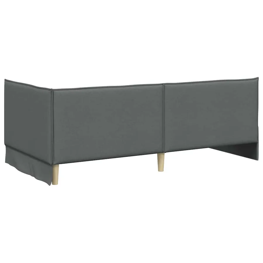 Cadre de lit d'angle Gris foncé 80 x 200 cm tissu - 7