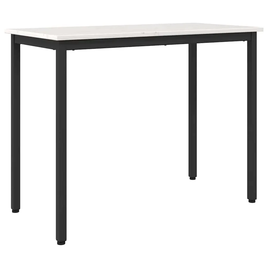 table Blanc 100 x 50 x 77 cm Bois d'ingénierie et acier