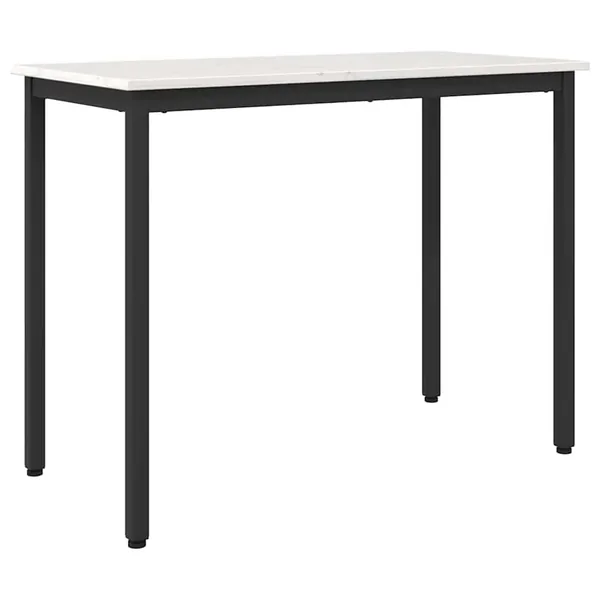 table Blanc 100 x 50 x 77 cm Bois d'ingénierie et acier