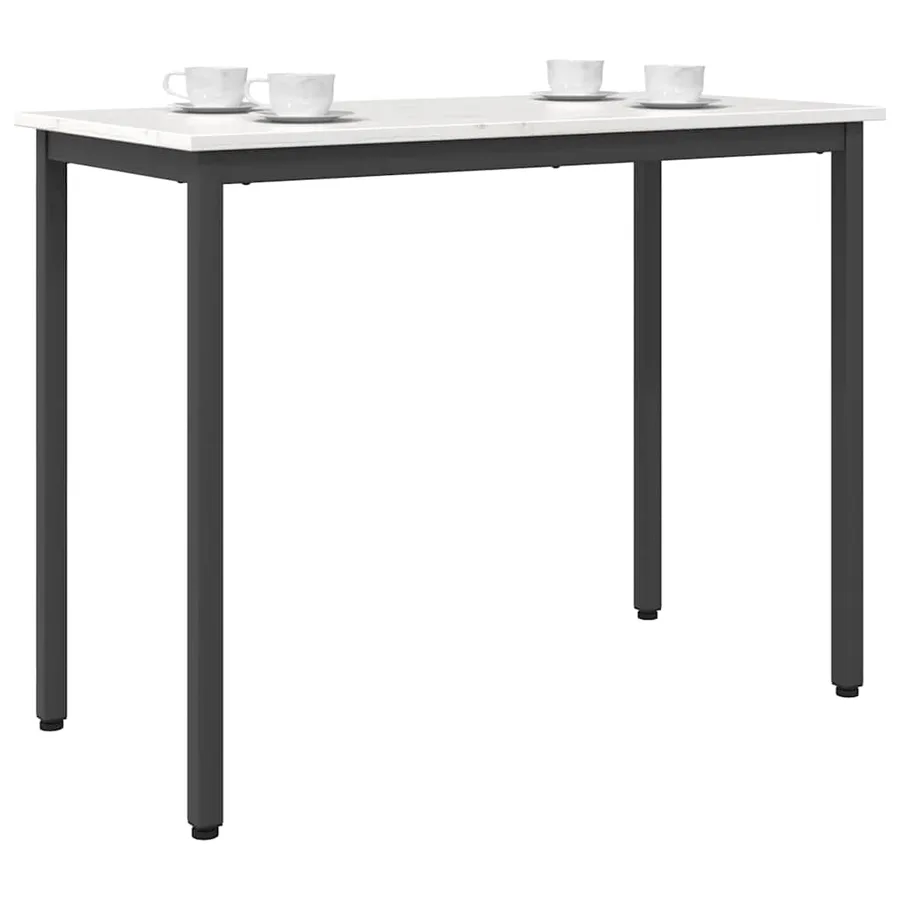 table Blanc 100 x 50 x 77 cm Bois d'ingénierie et acier - 2