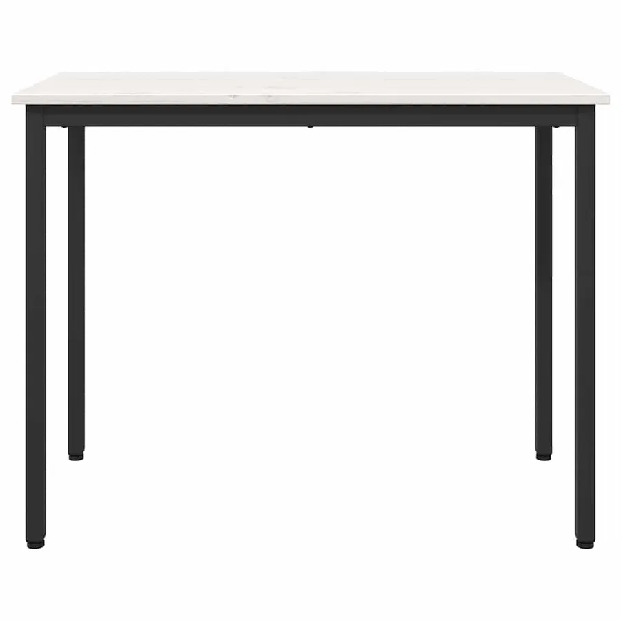 table Blanc 100 x 50 x 77 cm Bois d'ingénierie et acier - 3