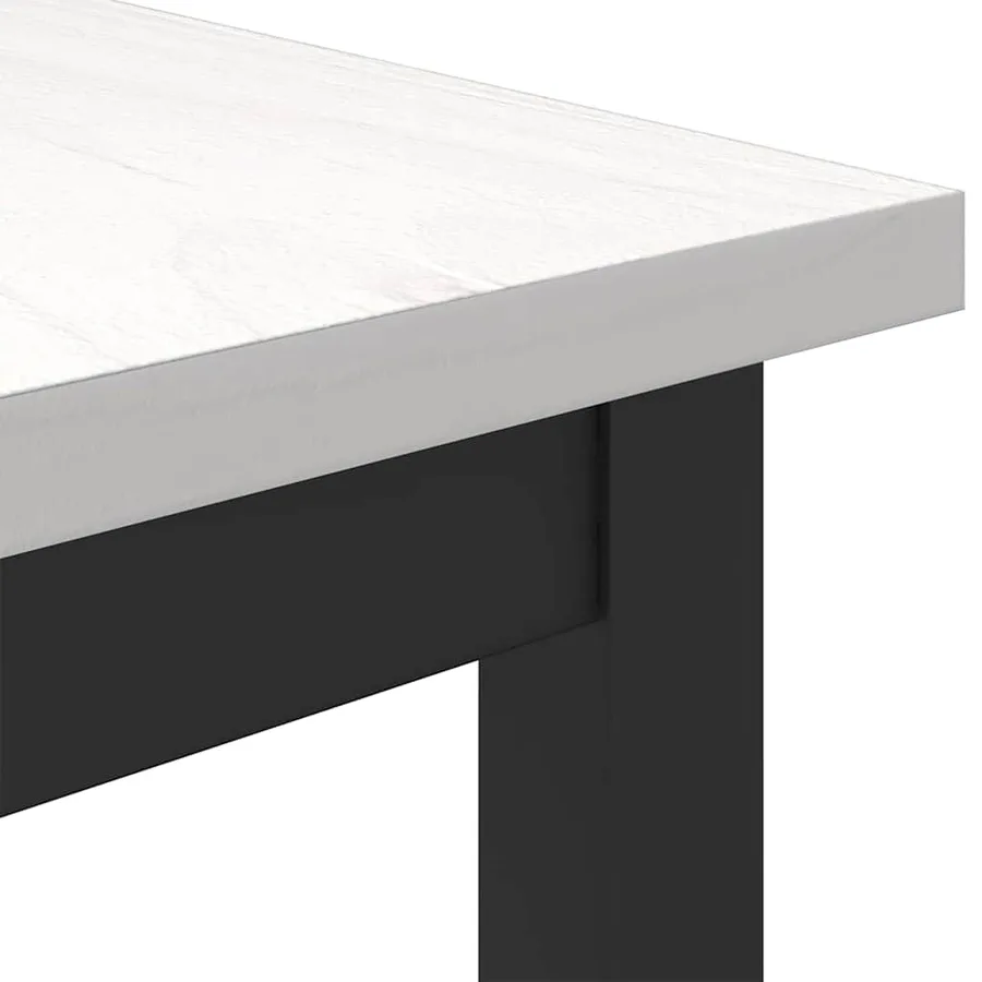 table Blanc 100 x 50 x 77 cm Bois d'ingénierie et acier - 5