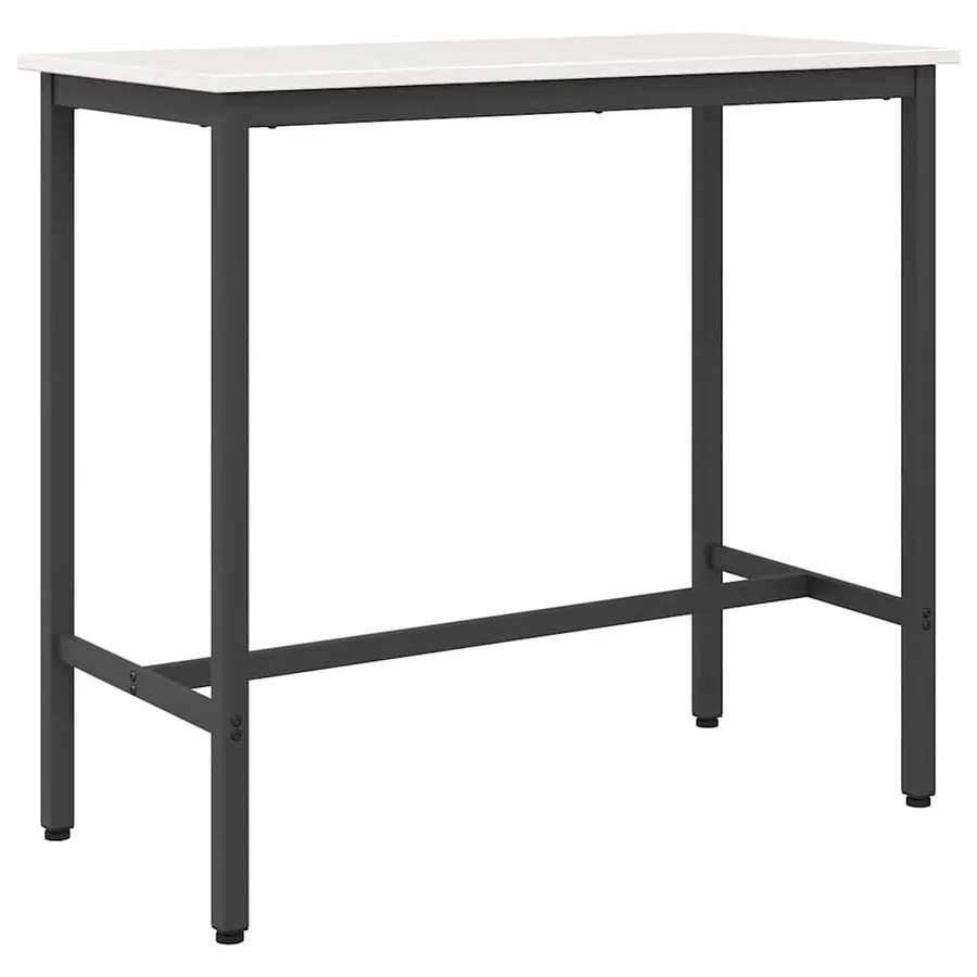 table Blanc 100 x 50 x 91 cm Bois d'ingénierie et acier - 2
