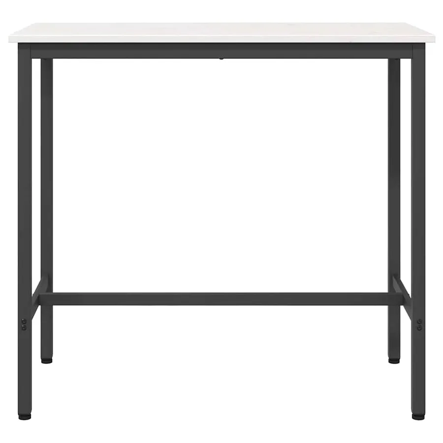 table Blanc 100 x 50 x 91 cm Bois d'ingénierie et acier - 5