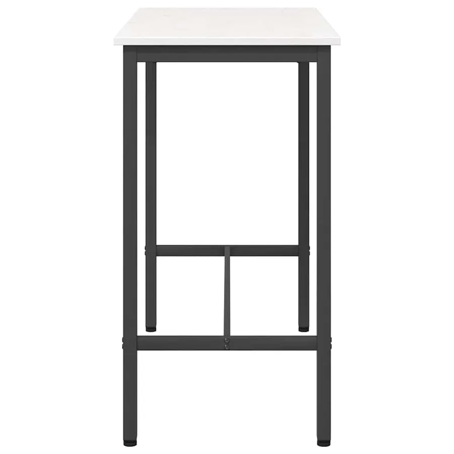 table Blanc 100 x 50 x 91 cm Bois d'ingénierie et acier - 6