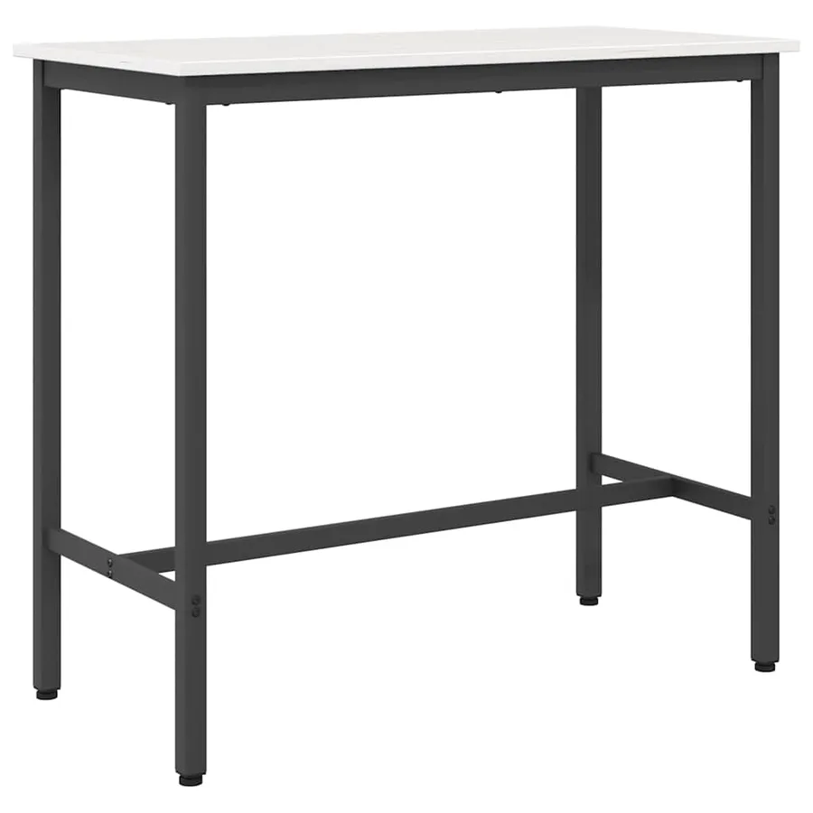table Blanc 100 x 50 x 91 cm Bois d'ingénierie et acier - 7