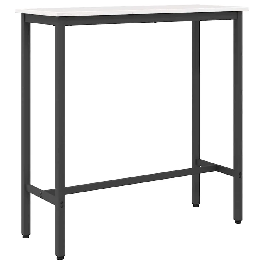 table Blanc 100 x 40 x 101 cm Bois d'ingénierie et acier - 2