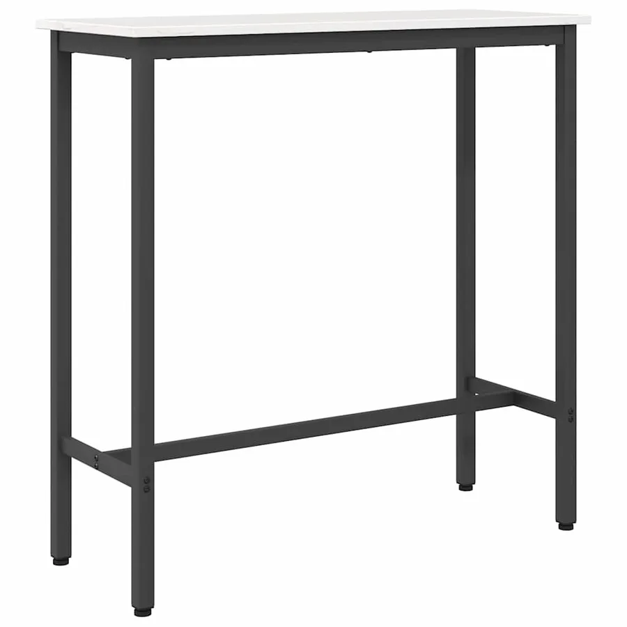 table Blanc 100 x 40 x 101 cm Bois d'ingénierie et acier - 7