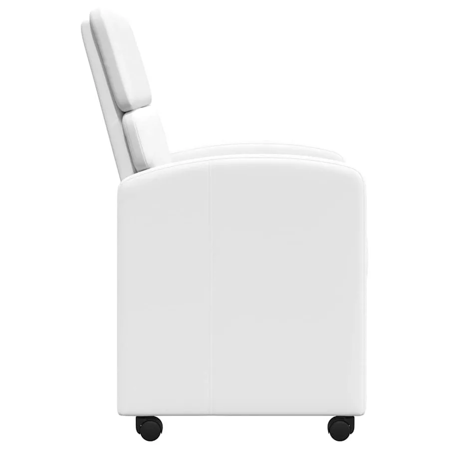 Chaises de Salle à Manger avec Roues 2 pcs Blanc Simili cuir - 5