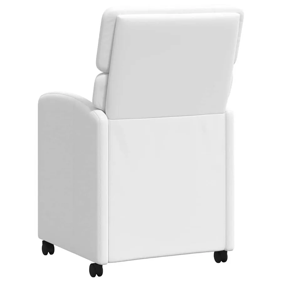 Chaises de Salle à Manger avec Roues 2 pcs Blanc Simili cuir - 6
