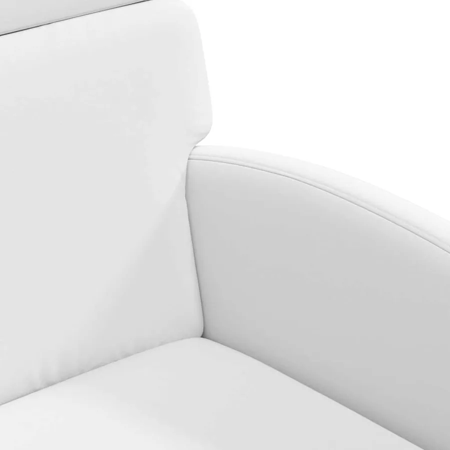Chaises de Salle à Manger avec Roues 2 pcs Blanc Simili cuir - 7