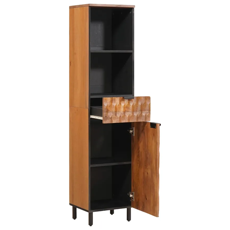 Armoire de salle de bain avec étagère Marron 38 x 33 x 160 cm - 2