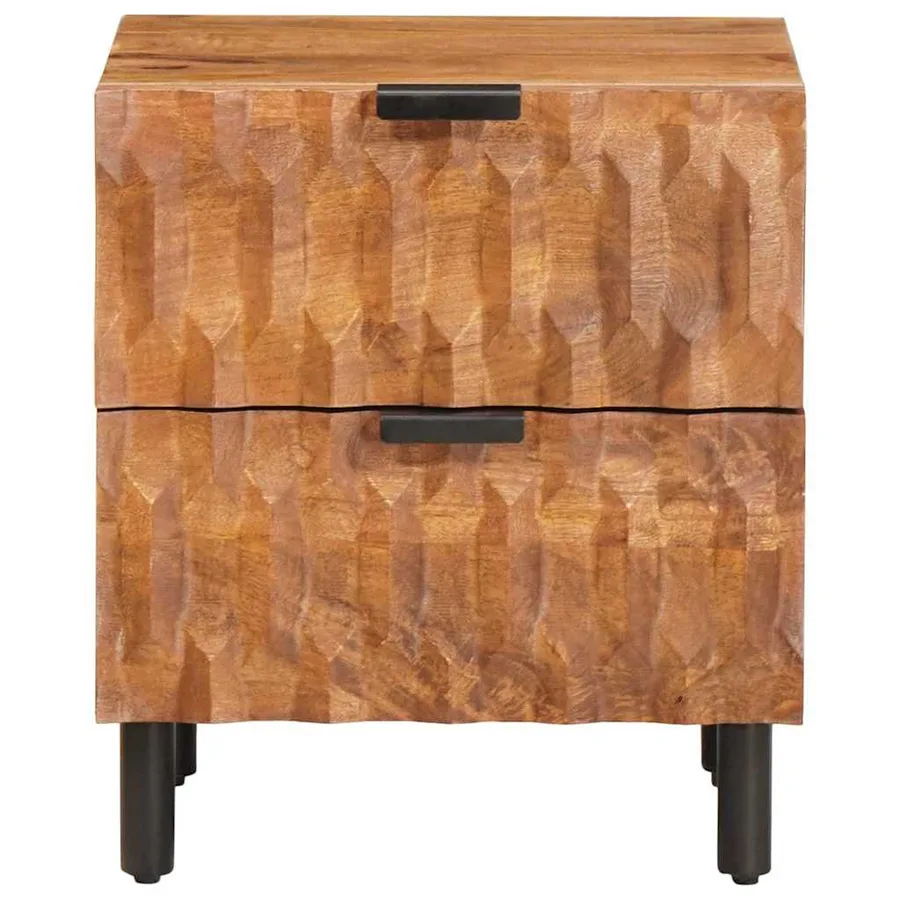 Cabinet de chevet avec tiroir 2 pcs Marron 40 x 33 x 46 cm - 4