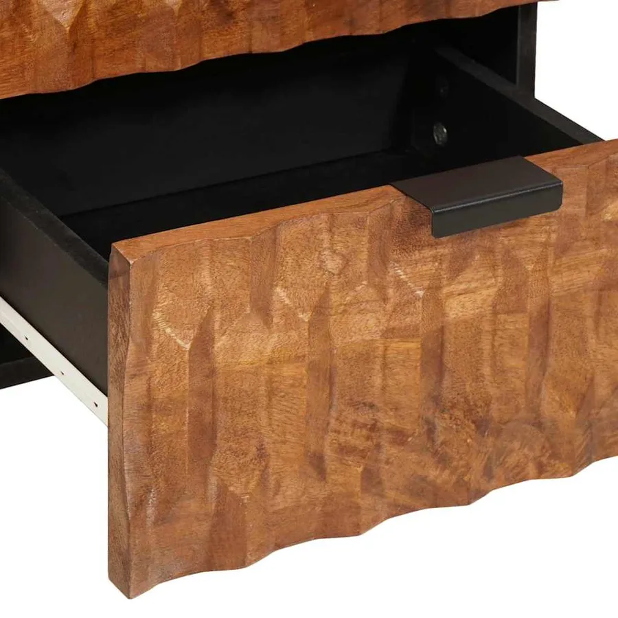 Cabinet de chevet avec tiroir 2 pcs Marron 40 x 33 x 46 cm - 8