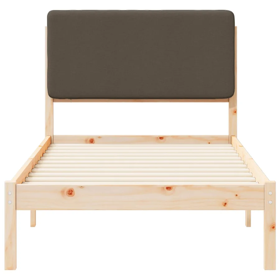 Cadre de lit avec tête de lit rembourrée Taupe 90 x 190 cm - 5