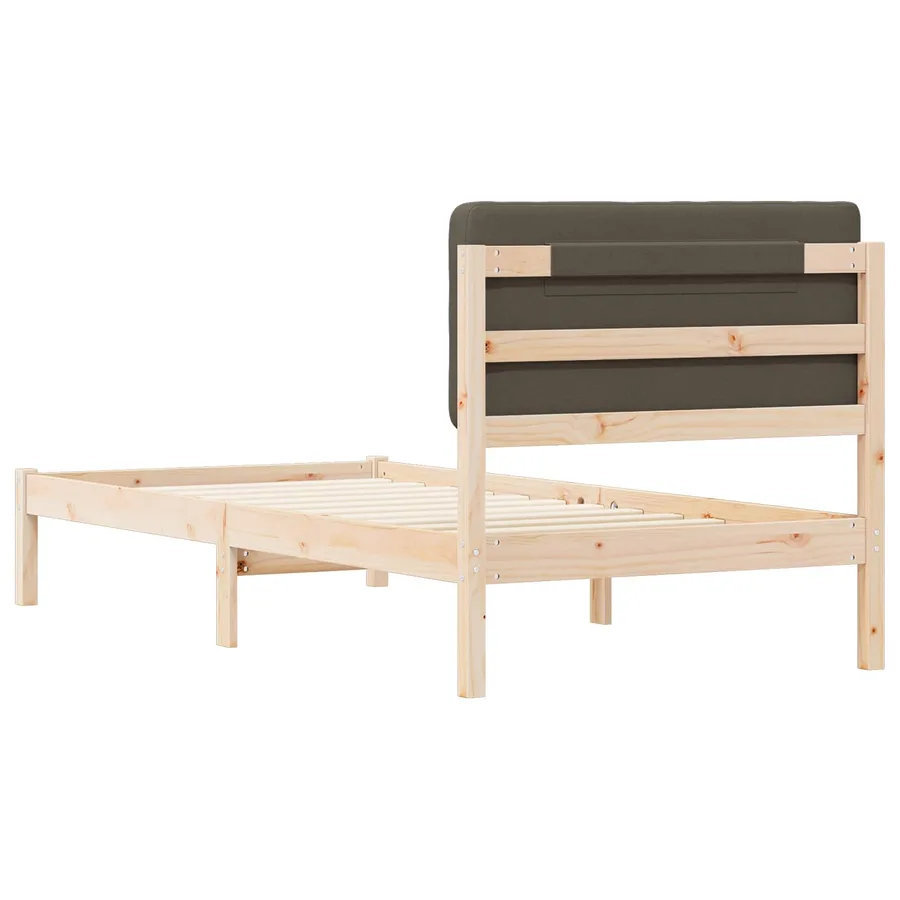 Cadre de lit avec tête de lit rembourrée Taupe 90 x 190 cm - 7