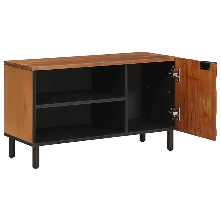 Meuble TV avec stockage Finition Acacia Brun 80 x 33 x 46 cm - 2