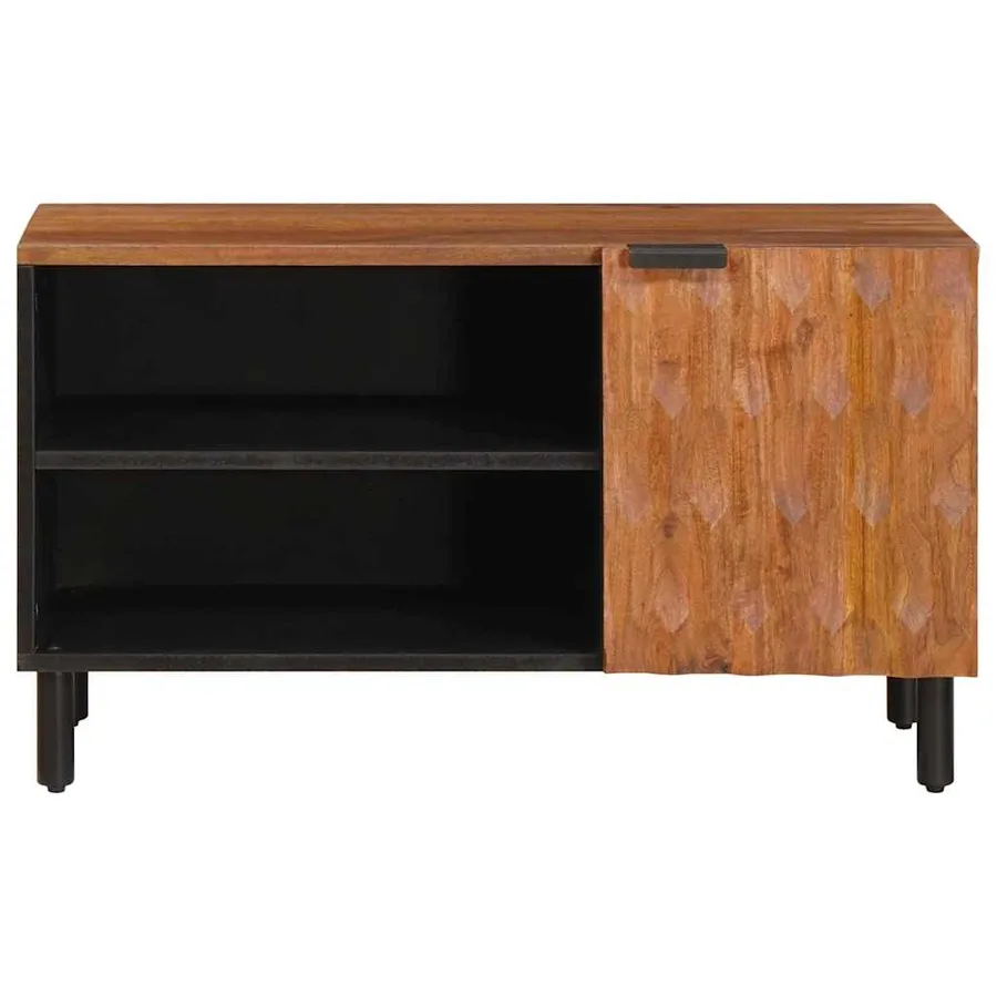Meuble TV avec stockage Finition Acacia Brun 80 x 33 x 46 cm - 3
