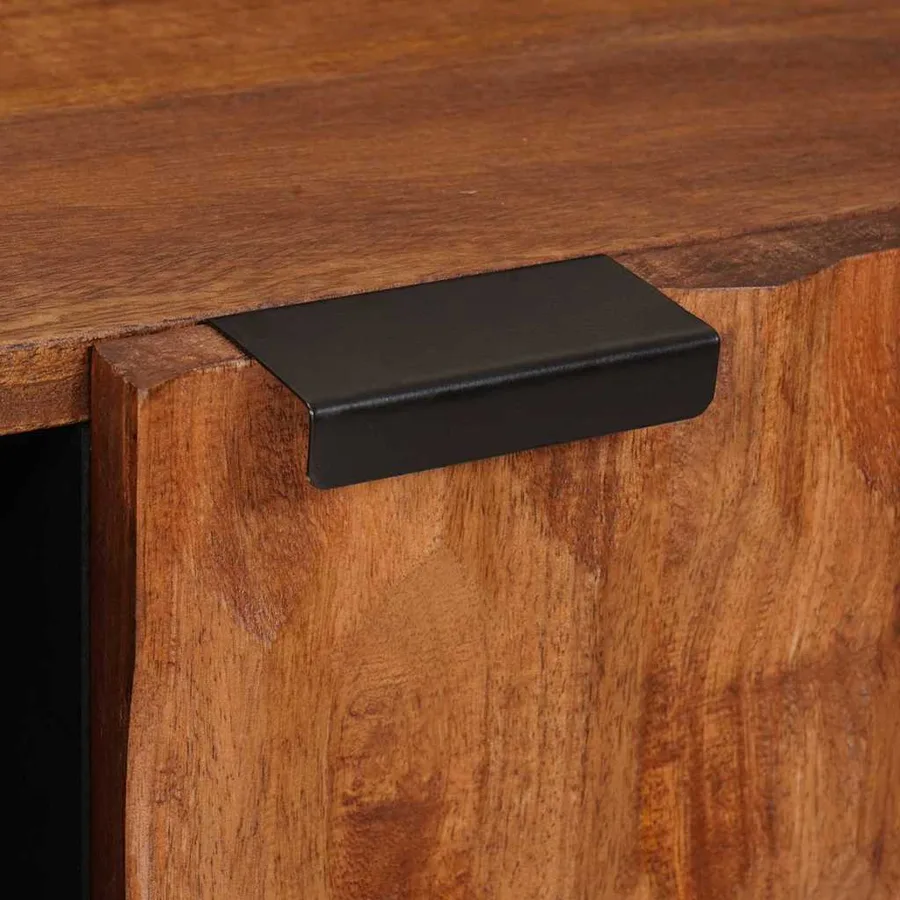 Meuble TV avec stockage Finition Acacia Brun 80 x 33 x 46 cm - 7