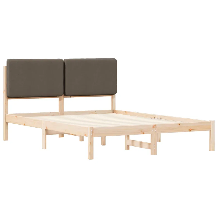 Cadre de lit avec tête de lit rembourrée Taupe 140 x 200 cm - 4