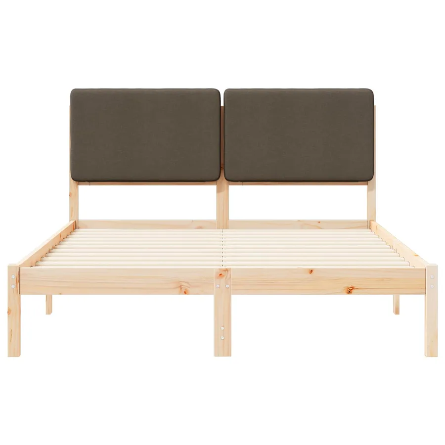 Cadre de lit avec tête de lit rembourrée Taupe 140 x 200 cm - 5