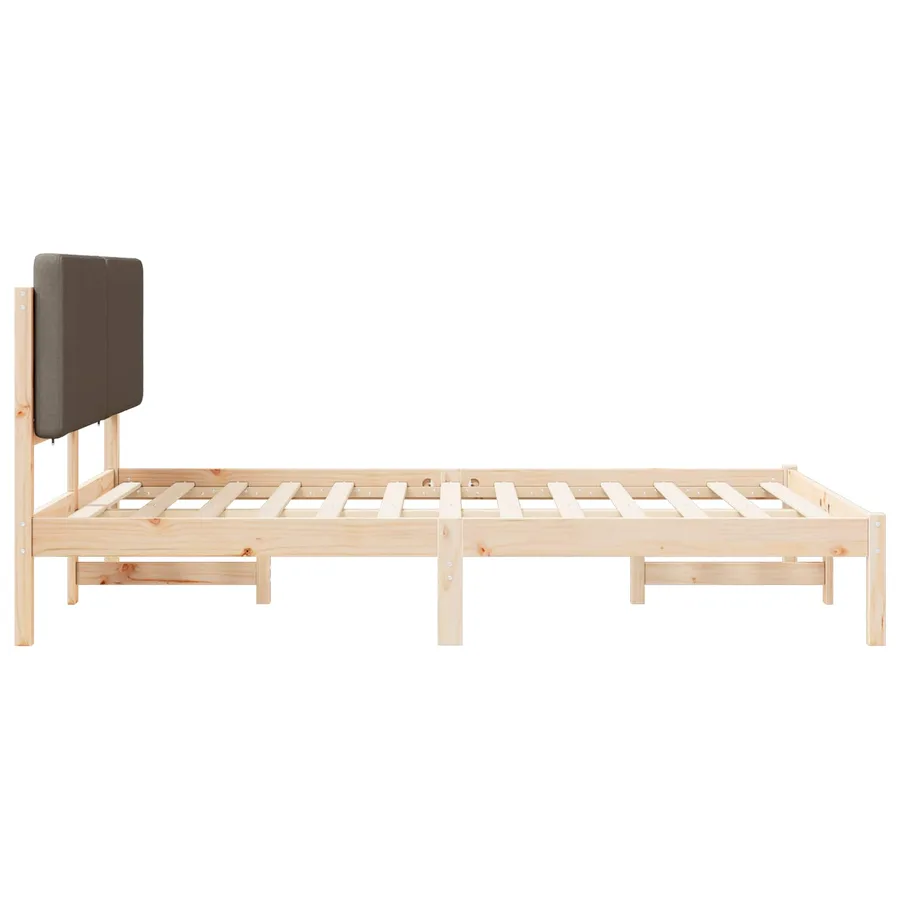 Cadre de lit avec tête de lit rembourrée Taupe 140 x 200 cm - 6