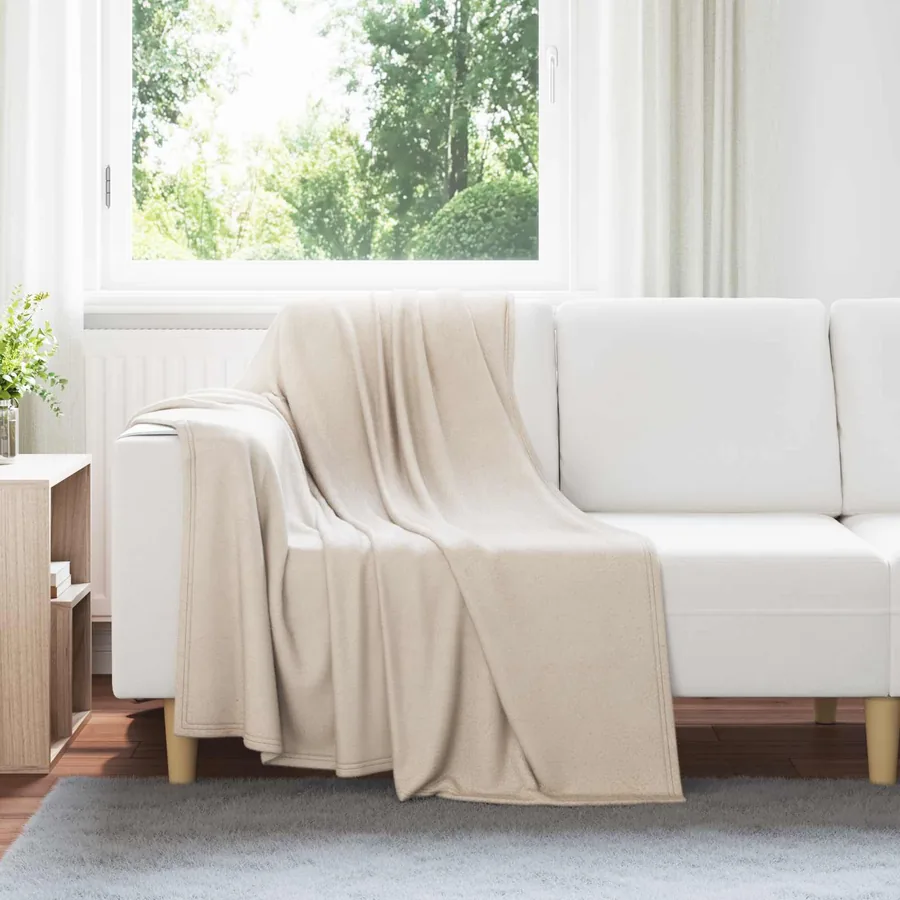 Jeté Beige 170 x 130 cm Toison