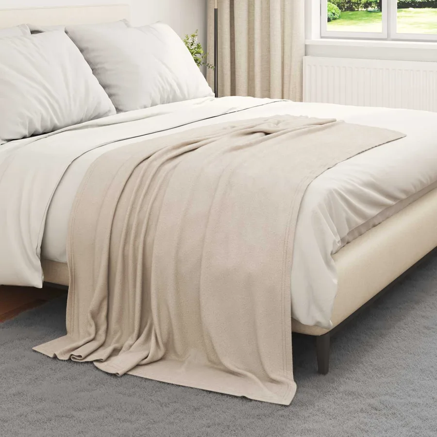 Jeté Beige 170 x 130 cm Toison - 3
