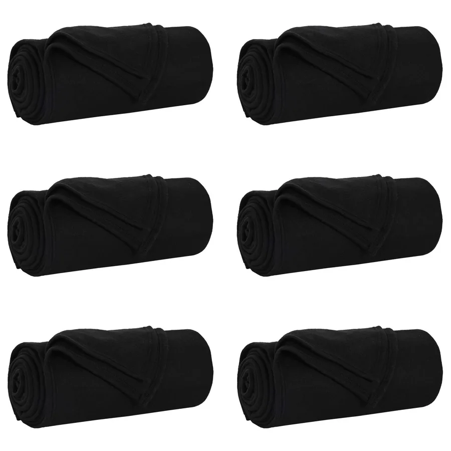 Couvertures à jeter 6 pcs Noir 200 x 150 cm Toison - 2