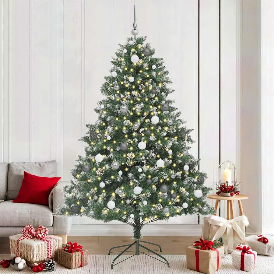 Sapin de Noël artificiel Vert 210 cm PVC, plastique et acier