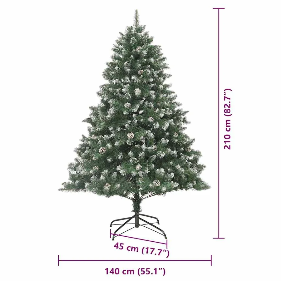 Sapin de Noël artificiel Vert 210 cm PVC, plastique et acier - 20