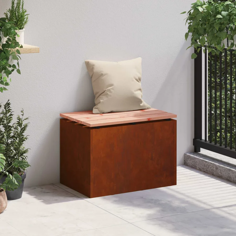Banc de jardin 1 -Seater 60 x 40 x 43 cm Rouillé Rectangulaire - 3