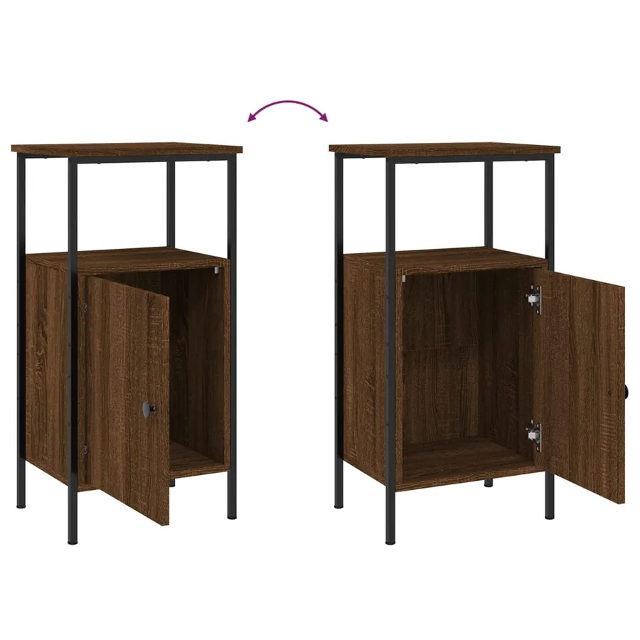 Tables de chevet 2 pcs chêne marron 41x31x80 cm bois ingénierie - 10