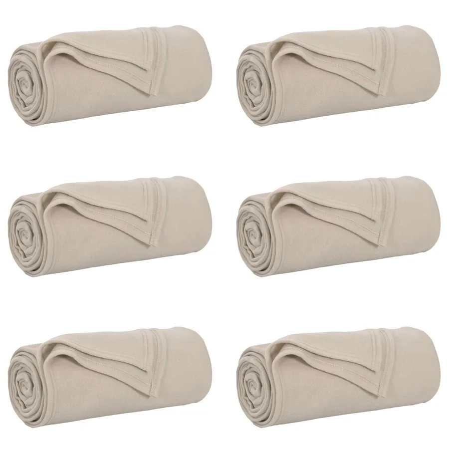 Couvertures à jeter 6 pcs Beige 170 x 130 cm Toison - 2