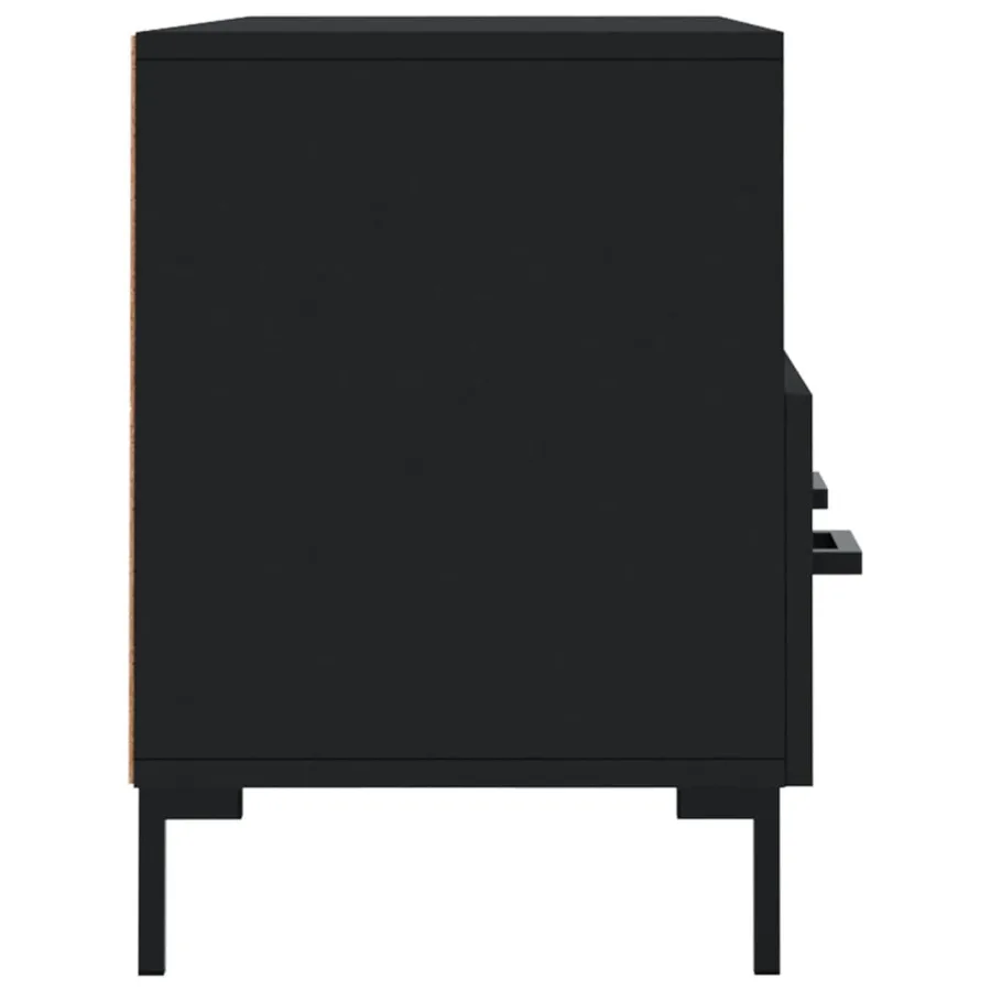 Meuble TV noir 102x36x50 cm bois d'ingénierie - 7