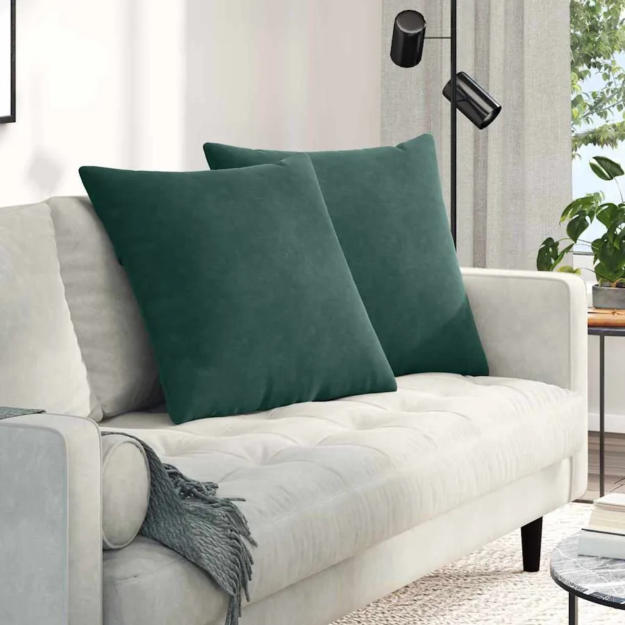 Coussins de canapé 2 pcs Vert foncé 80 x 80 cm