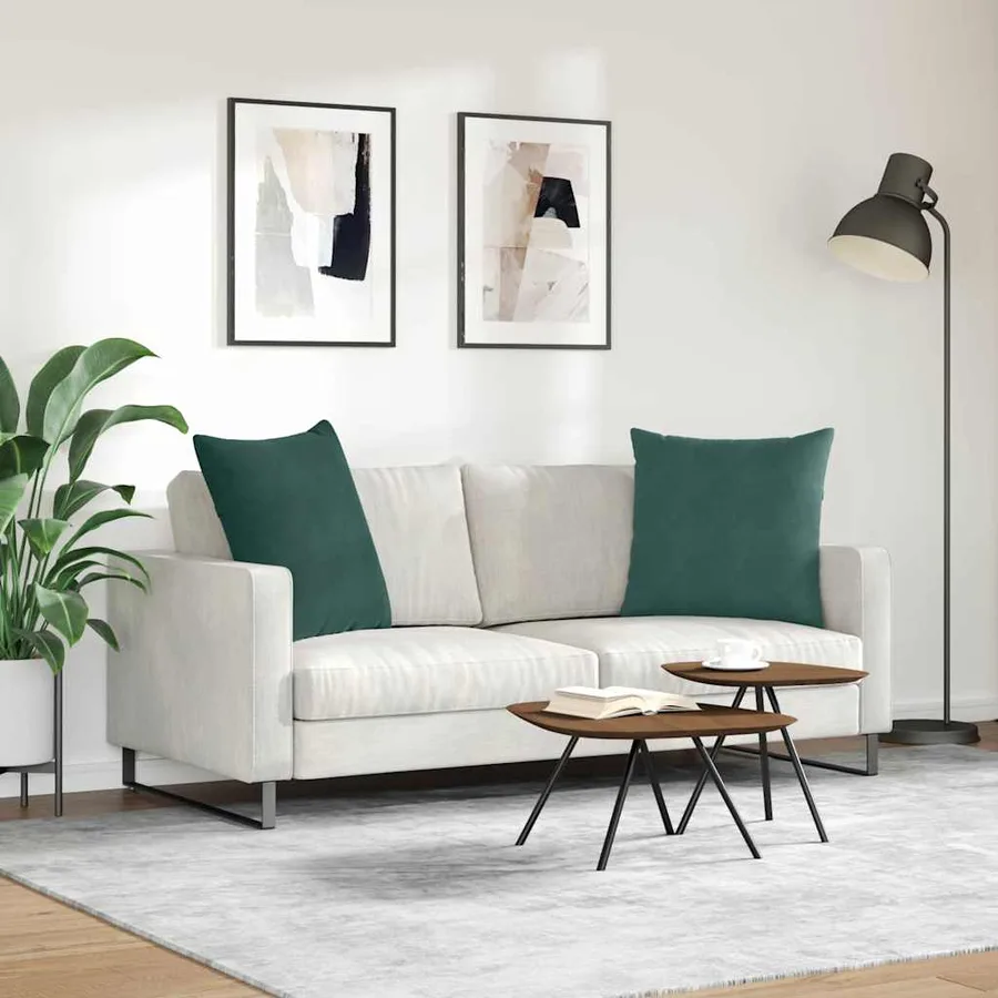 Coussins de canapé 2 pcs Vert foncé 80 x 80 cm - 4