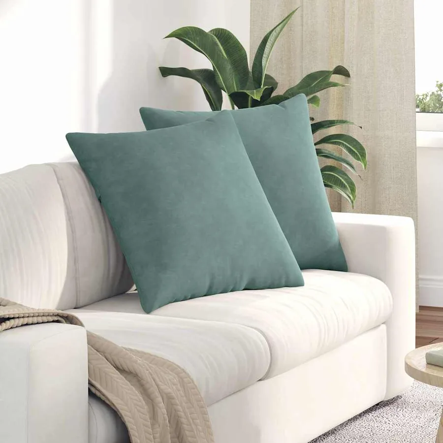 Coussins de canapé 2 pcs Vert Mer 80 x 80 cm