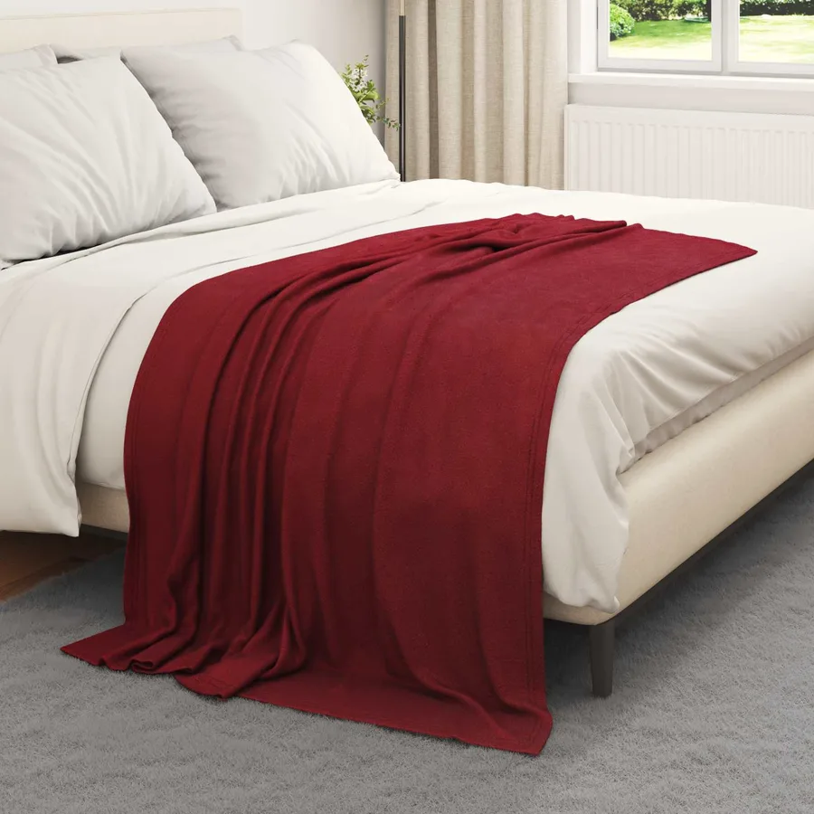 Couvertures à jeter 24 pcs Rouge Bordeaux 170 x 130 cm Toison - 3