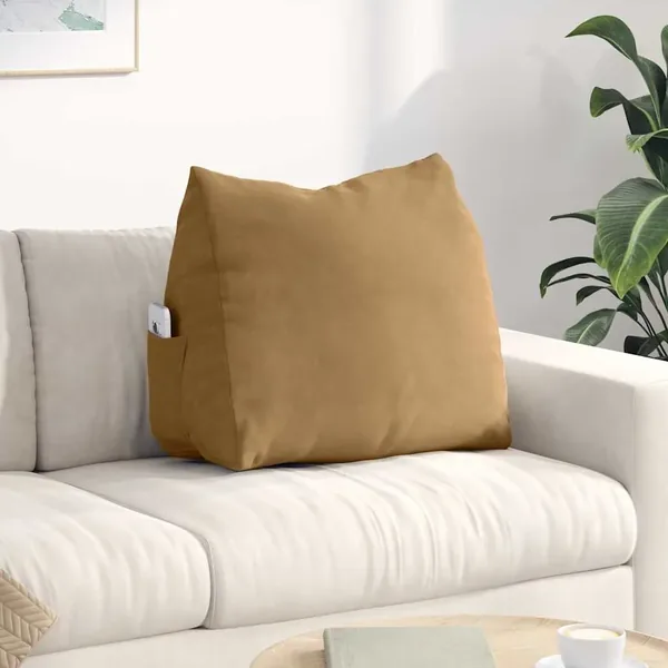 Coussin de Dos Marron 60 x 20 x 50 cm Tissu en velours côtelé