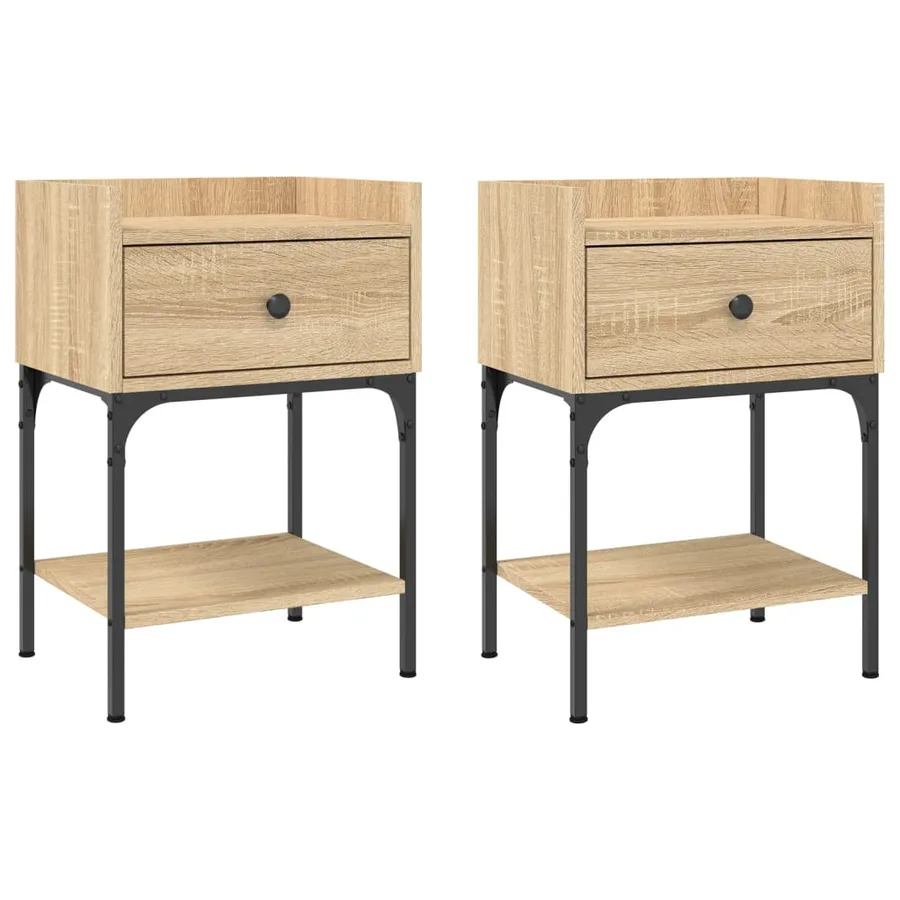 Tables de chevet 2pcs chêne sonoma 40,5x31x60cm bois ingénierie - 2