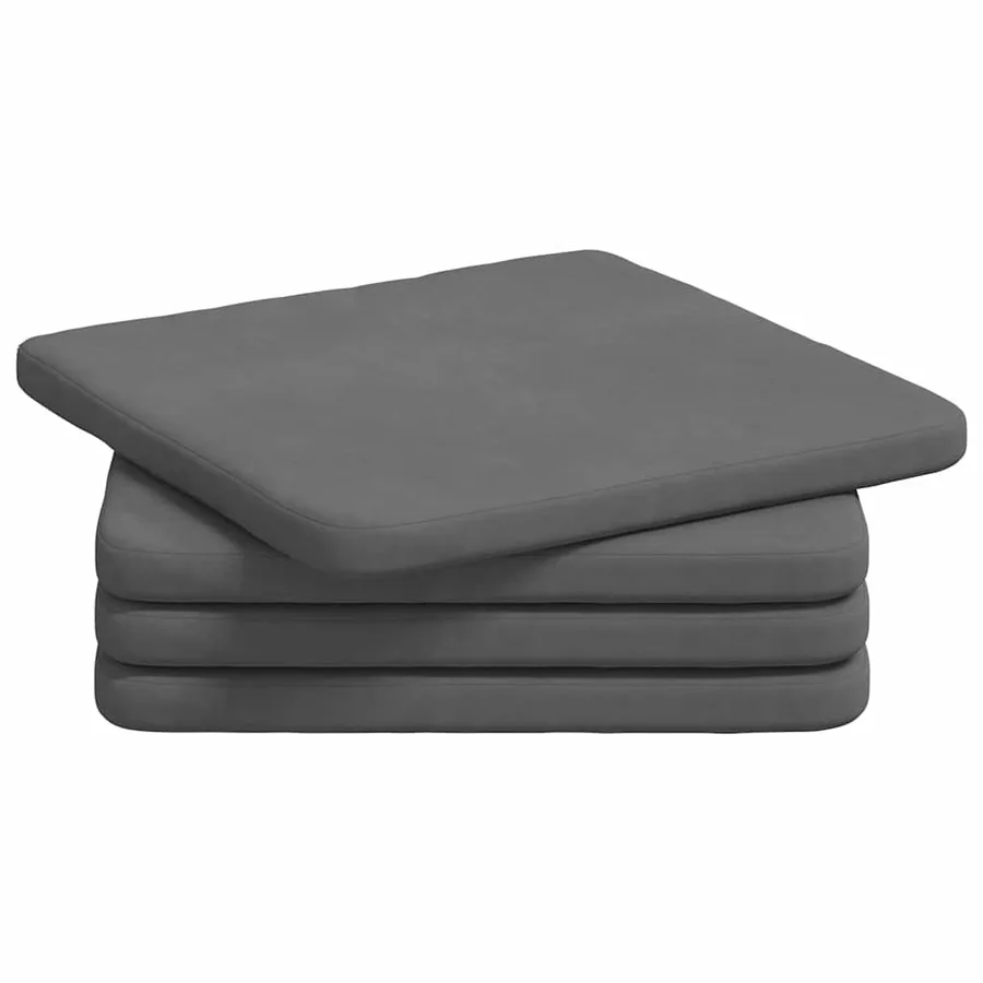 Coussins de siège 4 pcs Gris foncé 40 x 40 x 3 cm - 2