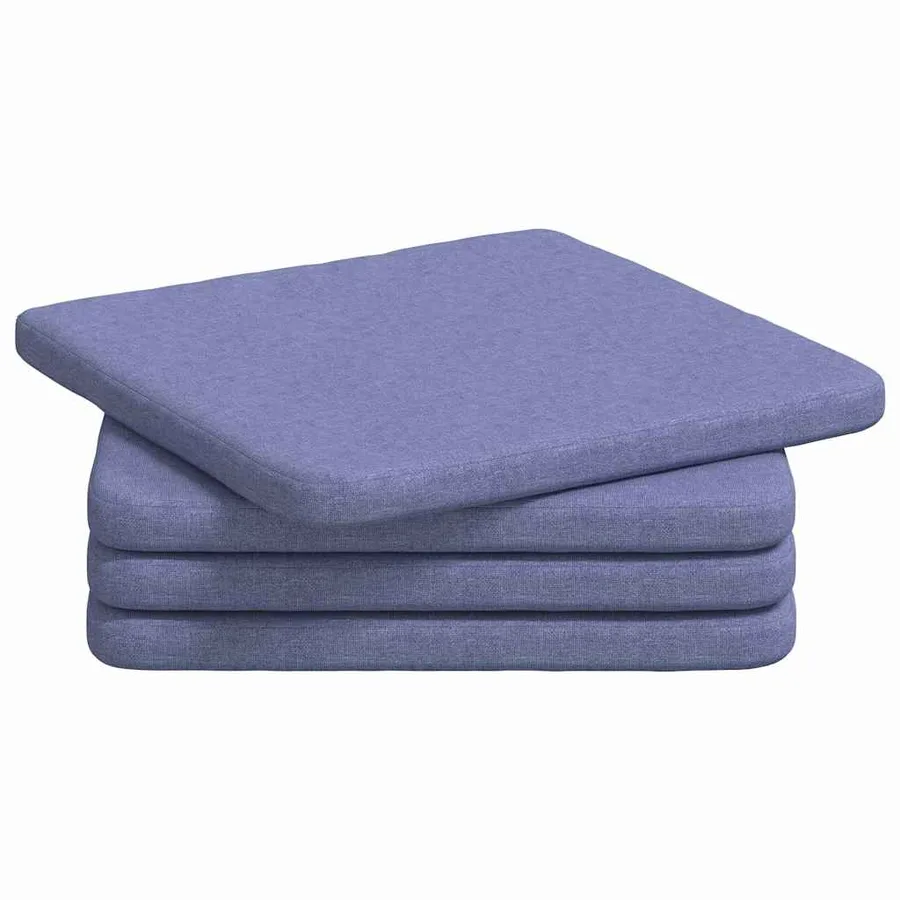 Coussins de siège 4 pcs Bleu denim 40 x 40 x 3 cm tissu - 2