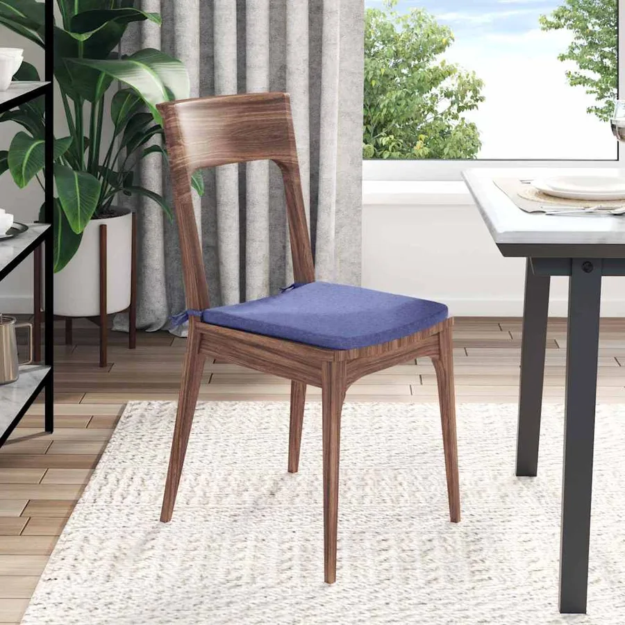 Coussins de siège 4 pcs Bleu denim 40 x 40 x 3 cm tissu - 4