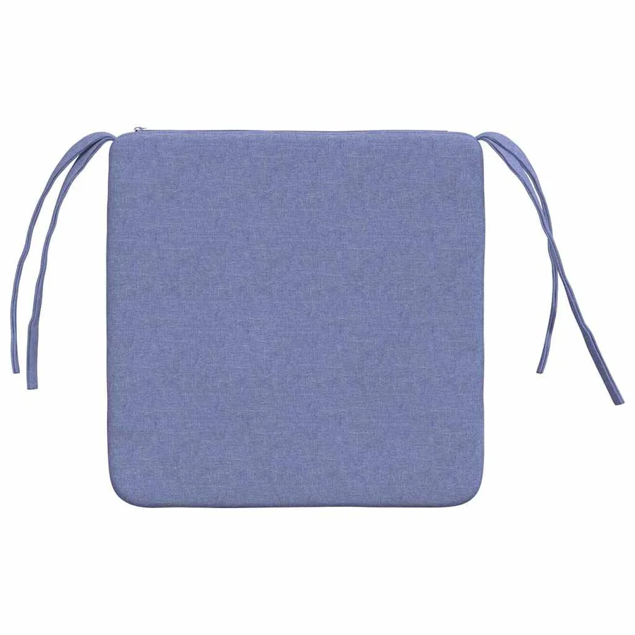 Coussins de siège 4 pcs Bleu denim 40 x 40 x 3 cm tissu - 7