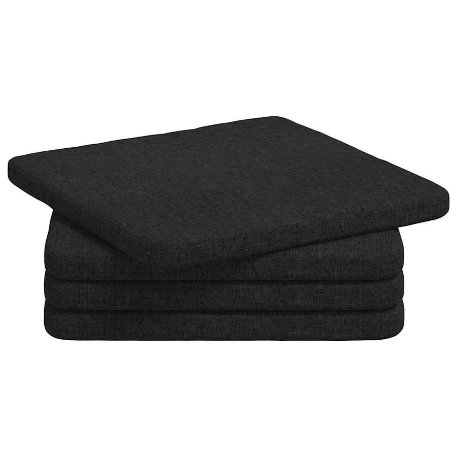 Coussins de siège 4 pcs Noir 40 x 40 x 3 cm tissu - 2
