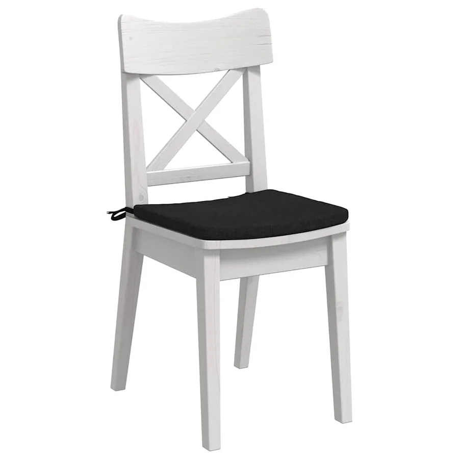 Coussins de siège 4 pcs Noir 40 x 40 x 3 cm tissu - 3